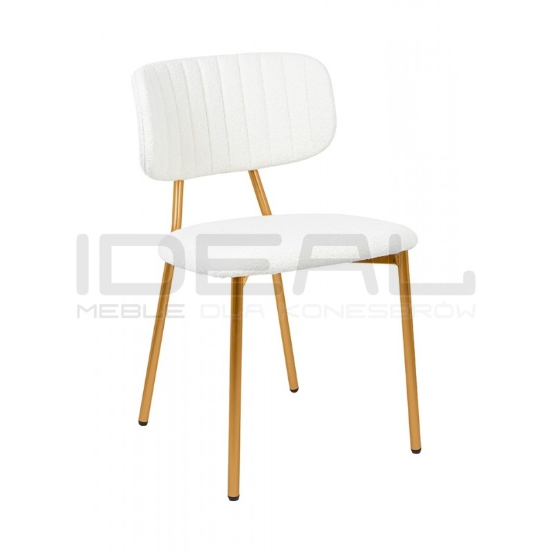 Krzesło glamour FABIOLA BOUCLE białe