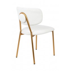 Krzesło glamour FABIOLA BOUCLE białe