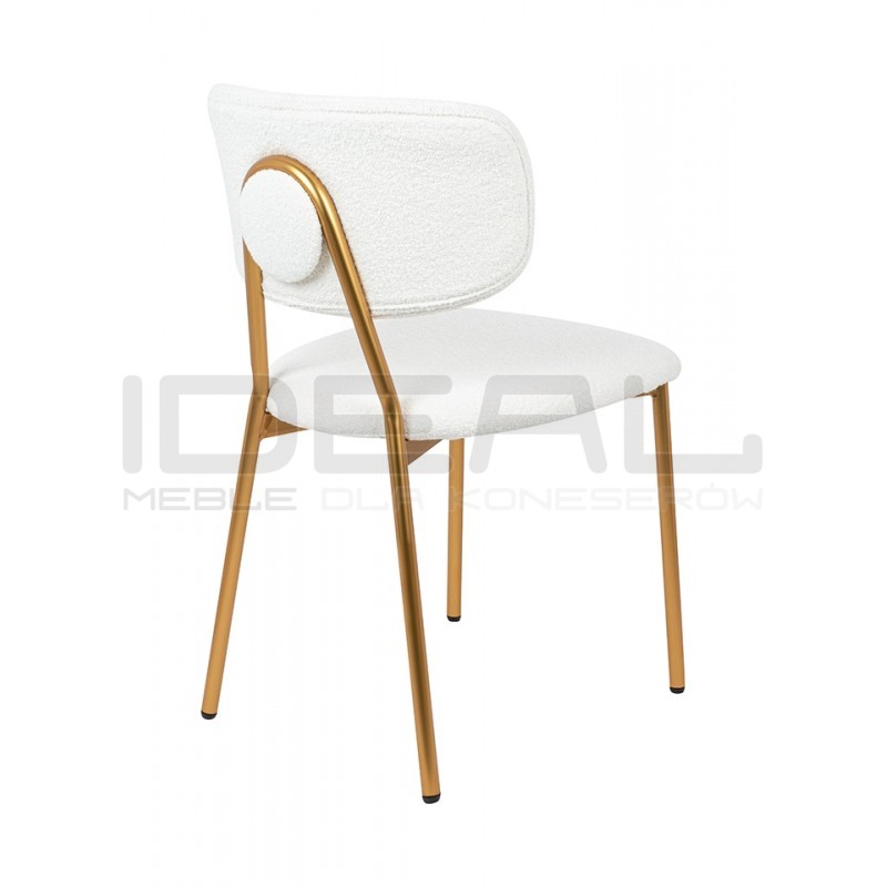 Krzesło glamour FABIOLA BOUCLE białe