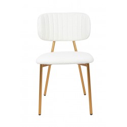 Krzesło glamour FABIOLA BOUCLE białe