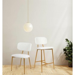 Krzesło glamour FABIOLA BOUCLE białe