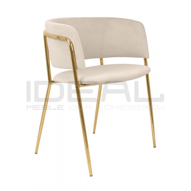 Krzesło glamour DELTA złote nogi