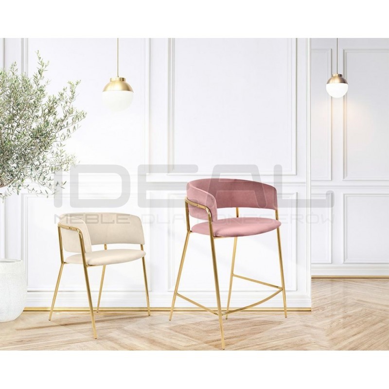 Krzesło DELTA – elegancja, welur i złote nogi| IdealMeble.pl