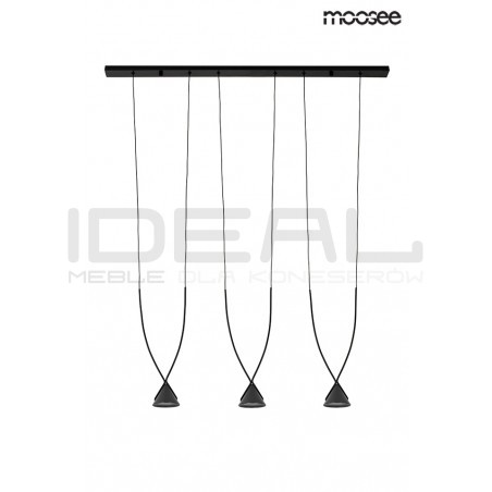 Lampa wisząca czarna ATLAS 3 punktowa