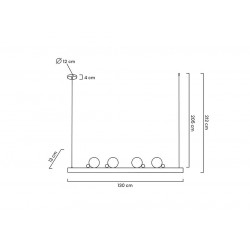 Lampa wisząca pozioma LINEAL 130 czarna
