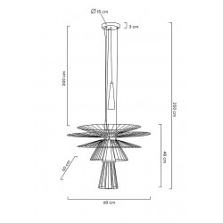 Lampa Wisząca geometryczna SESTO 250 złota