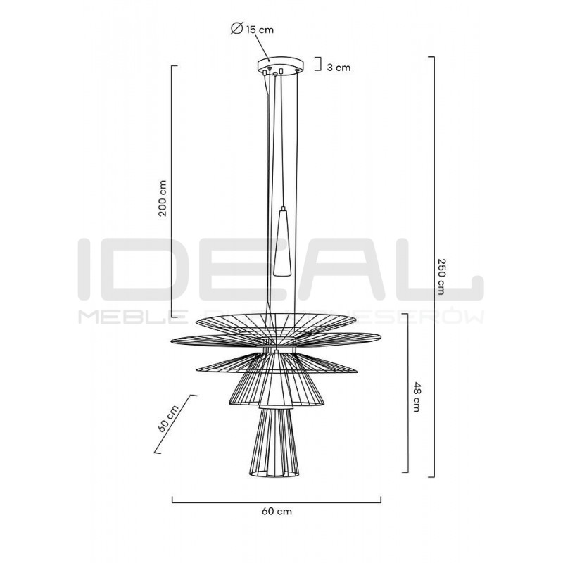 Lampa Wisząca geometryczna SESTO 250 złota