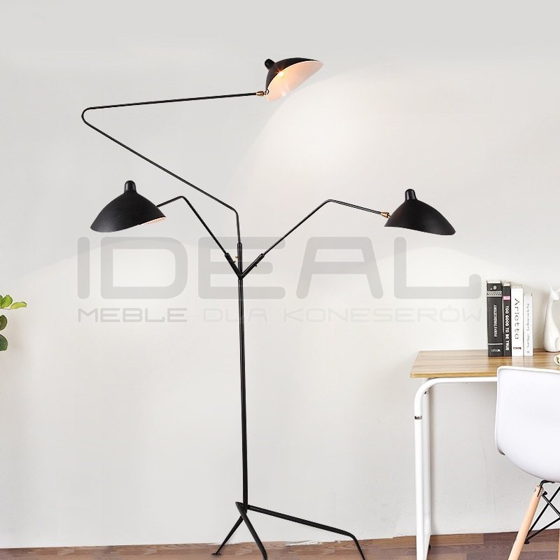 Lampa podłogowa Raven CRANE-3F TRÓJRAMIENNA CZARNA