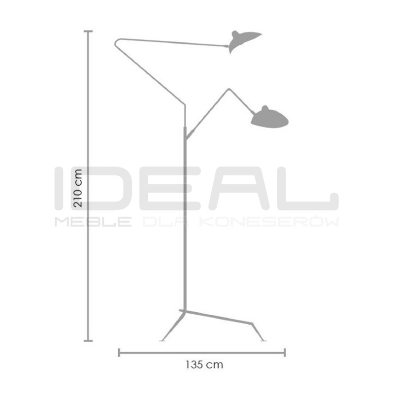 Lampa podłogowa Raven CRANE-3F TRÓJRAMIENNA CZARNA