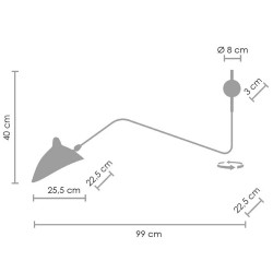 Kinkiet Raven CRANE-1W czarny