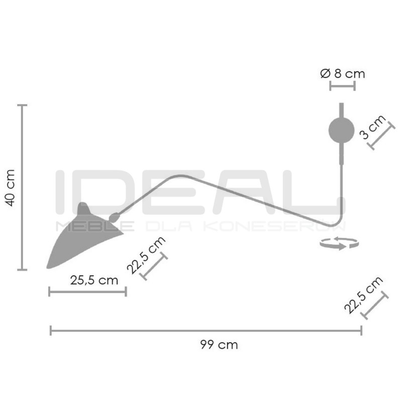 Kinkiet Raven CRANE-1W czarny