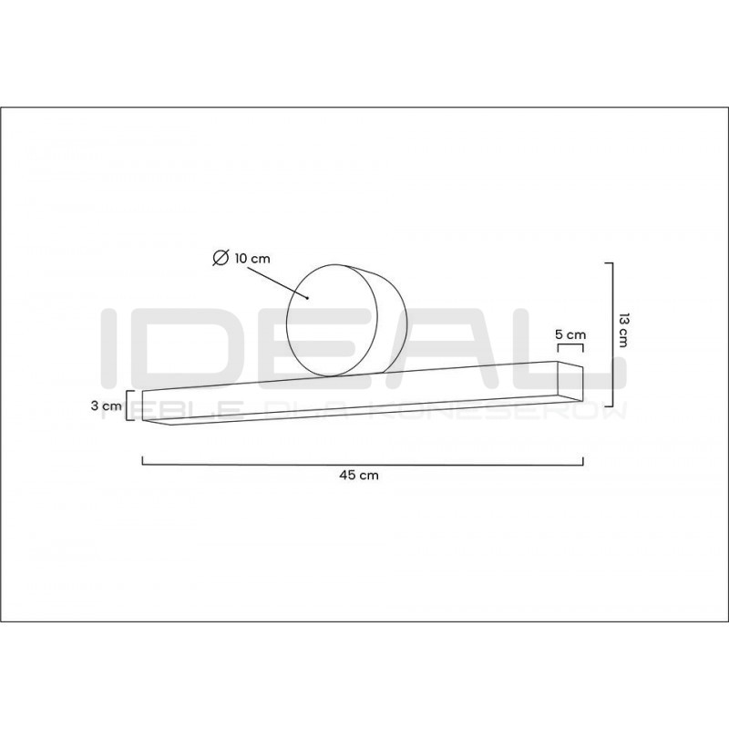 Kinkiet glamour WAND 45 złoty