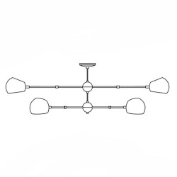 Lampa designerska wisząca ASTRONOMY 6 ruchome ramiona