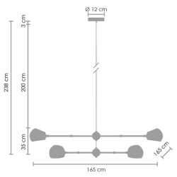 Lampa designerska wisząca ASTRONOMY 6 ruchome ramiona