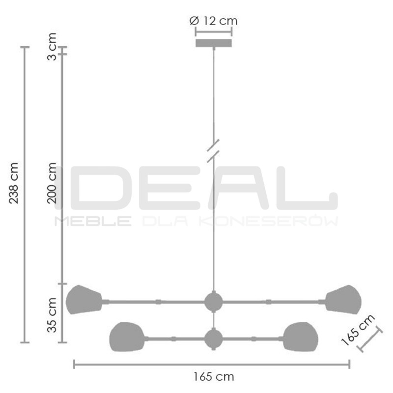 Lampa designerska wisząca ASTRONOMY 6 ruchome ramiona