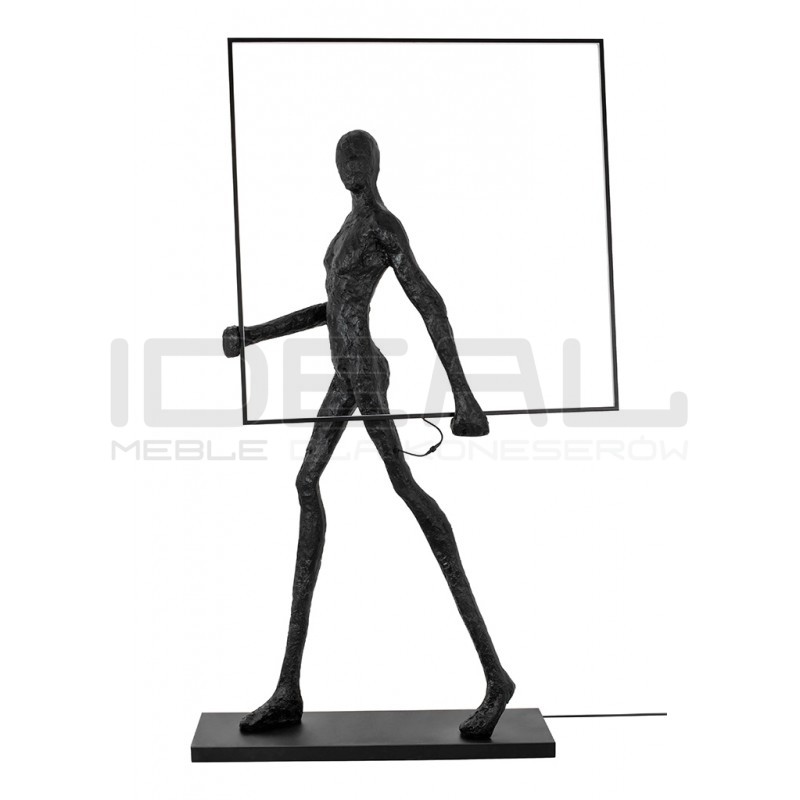 Lampa stojąca rzeźba Człowiek z kwadratem Human square