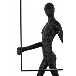 Lampa stojąca rzeźba Człowiek z kwadratem Human square