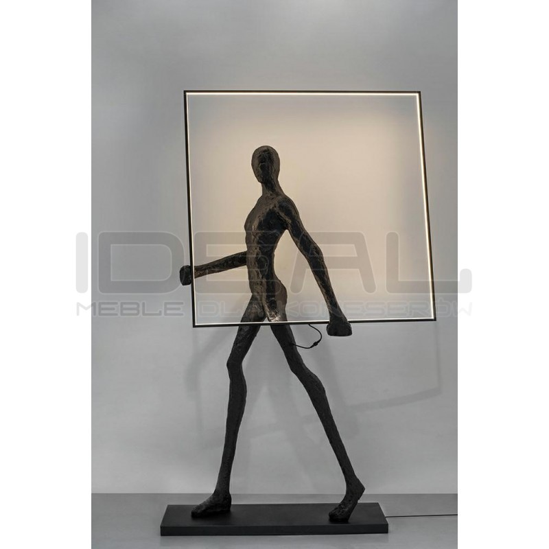 Lampa stojąca rzeźba Człowiek z kwadratem Human square