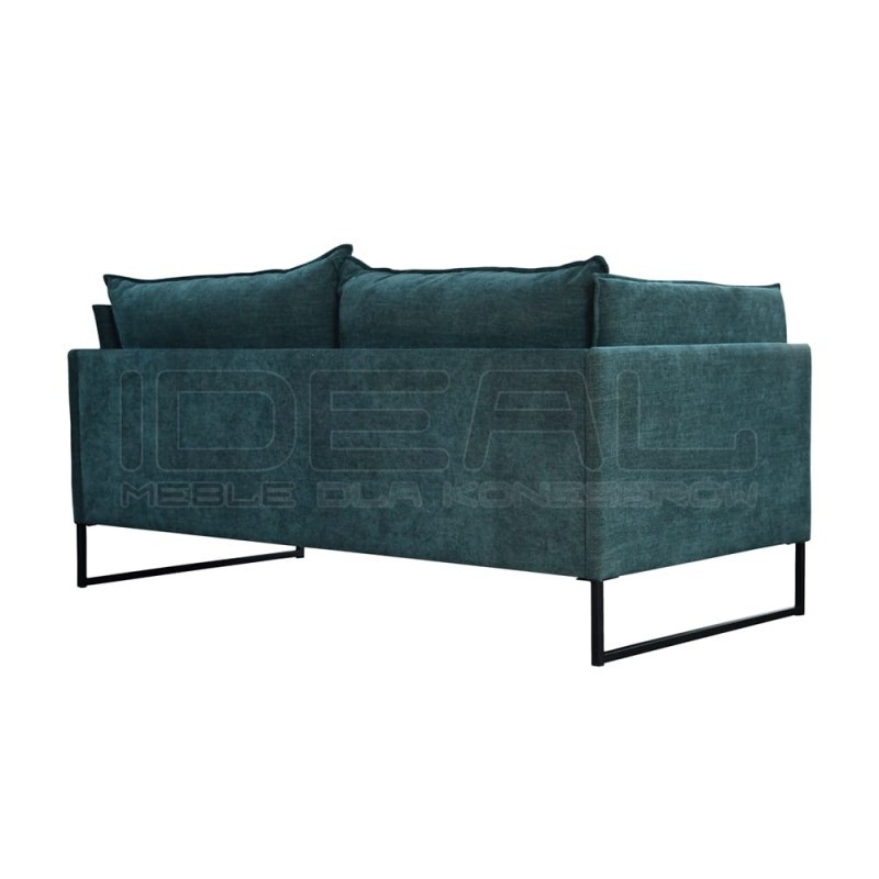 Designerska sofa z czarną podstawą i bokami Korund 2 os.