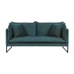 Designerska sofa z czarną podstawą i bokami Korund 2 os.