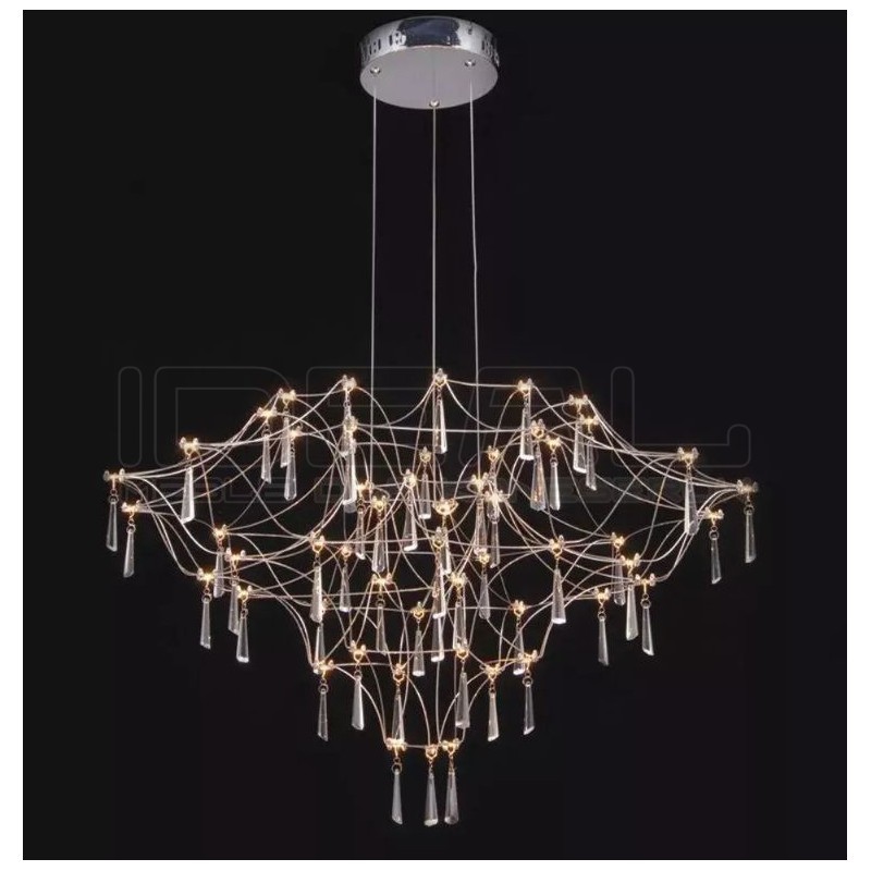 Lampa wisząca glamour CRYSTAL NET 80 chrom