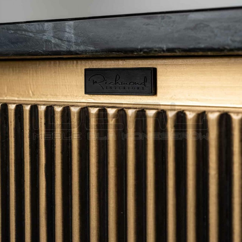 Stolik kawowy glamour kwadratowy IRONVILLE 90 czarny marmur