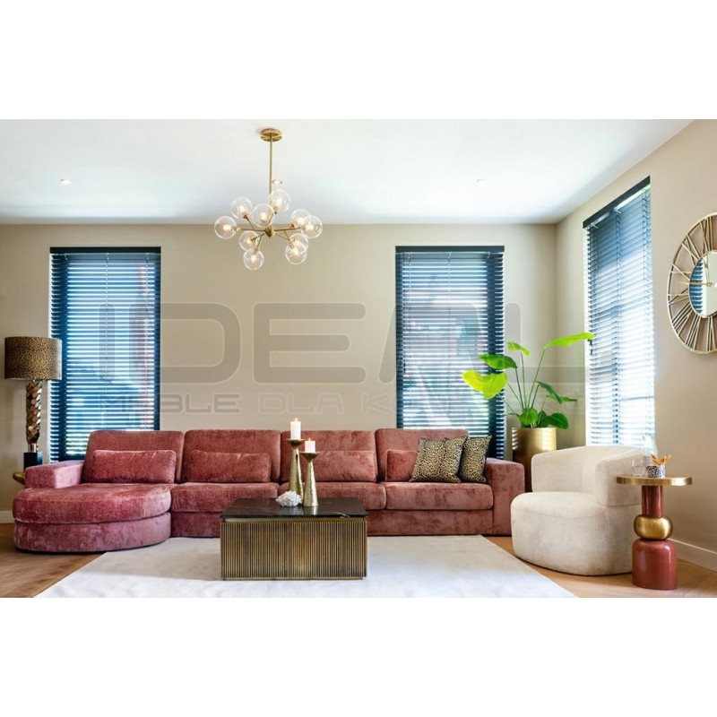 Stolik kawowy glamour kwadratowy IRONVILLE 90 czarny marmur