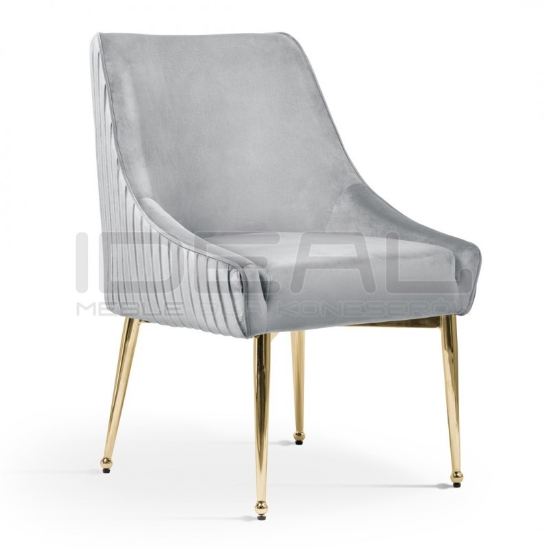 Krzesło glamour z wysokim oparciem Tywin złote