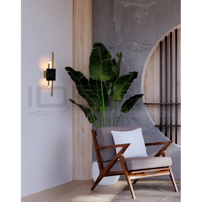 Kinkiet glamour EVANS czarny marmur