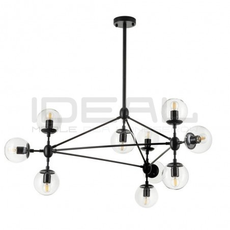 Lampa ASTRIFERO 10 czarna klosz transparentny