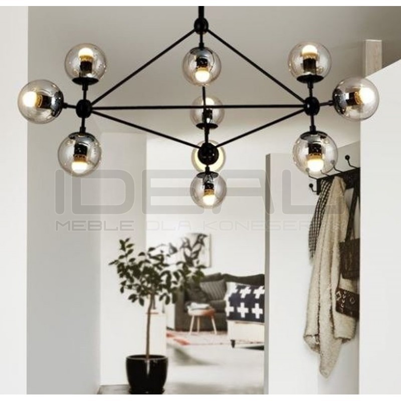 Lampa ASTRIFERO 10 czarna klosz bursztynowy