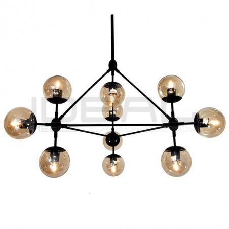 Lampa ASTRIFERO 10 czarna klosz bursztynowy