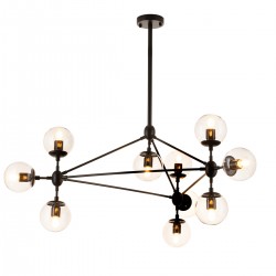 Lampa ASTRIFERO 10 czarna klosz bursztynowy