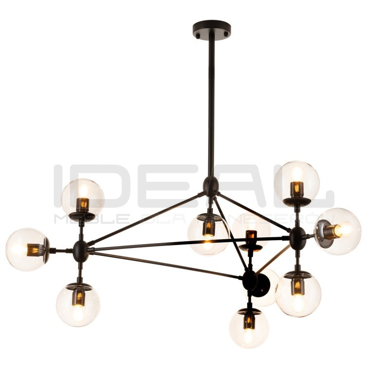 Lampa ASTRIFERO 10 czarna klosz bursztynowy