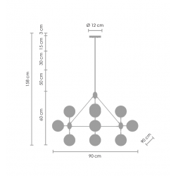 Lampa ASTRIFERO 10 czarna klosz bursztynowy