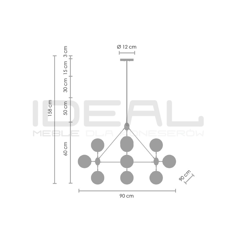 Lampa ASTRIFERO 10 czarna klosz bursztynowy