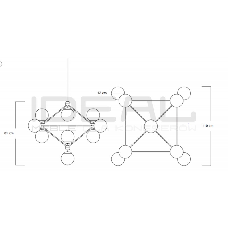 Lampa ASTRIFERO 15 czarna klosz transparentny