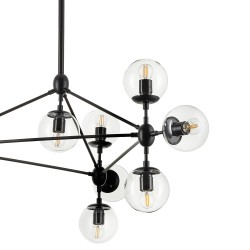 Lampa ASTRIFERO 15 czarna klosz transparentny