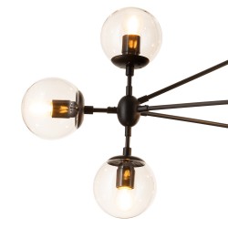 Lampa ASTRIFERO 15 czarna klosz transparentny