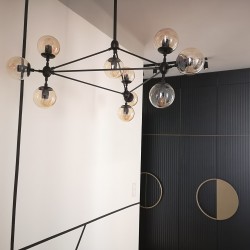 Lampa ASTRIFERO 15 czarna klosz transparentny