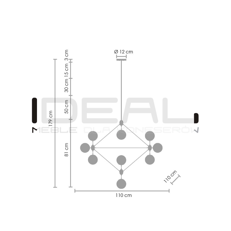 Lampa ASTRIFERO 15 czarna klosz transparentny