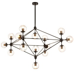 Lampa ASTRIFERO 15 czarna klosz bursztynowy