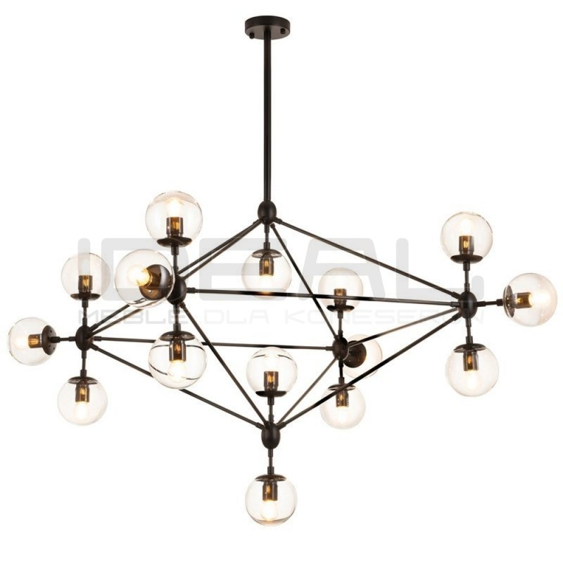 Lampa ASTRIFERO 15 czarna klosz bursztynowy