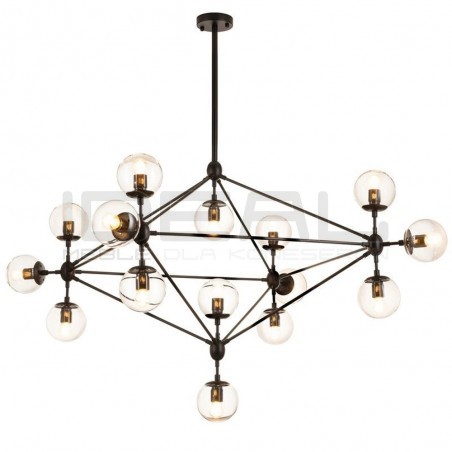 Lampa ASTRIFERO 15 czarna klosz bursztynowy