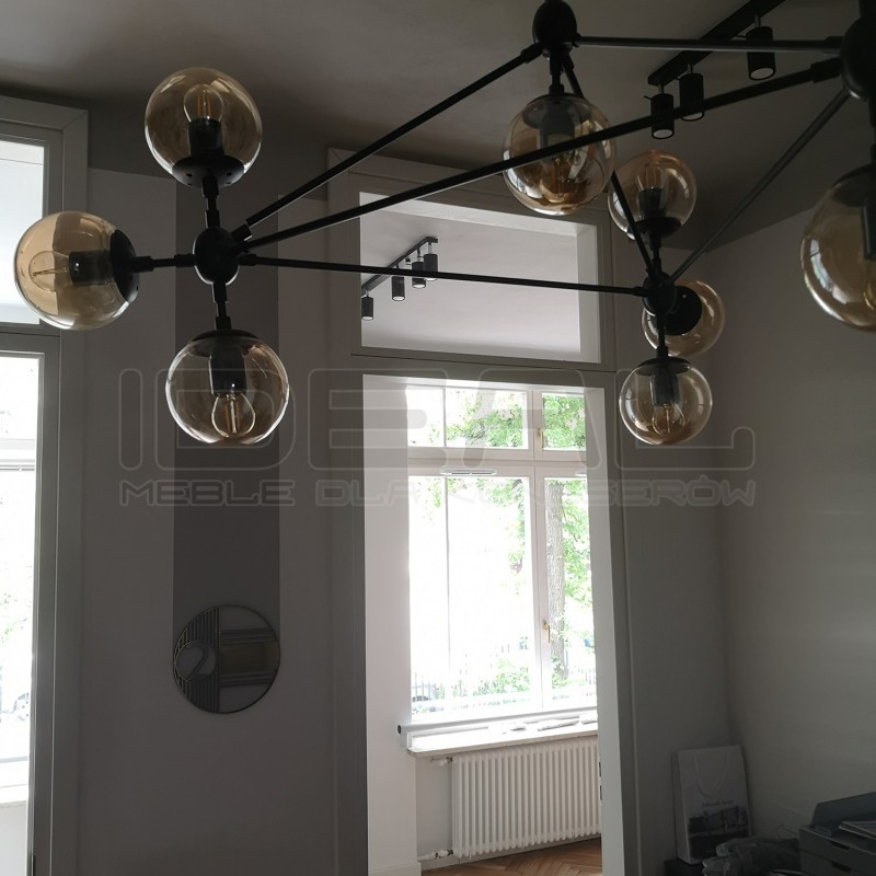 Lampa ASTRIFERO 15 czarna klosz bursztynowy