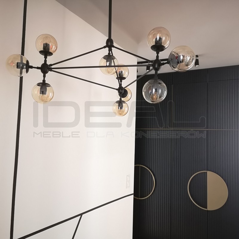 Lampa ASTRIFERO 15 czarna klosz bursztynowy