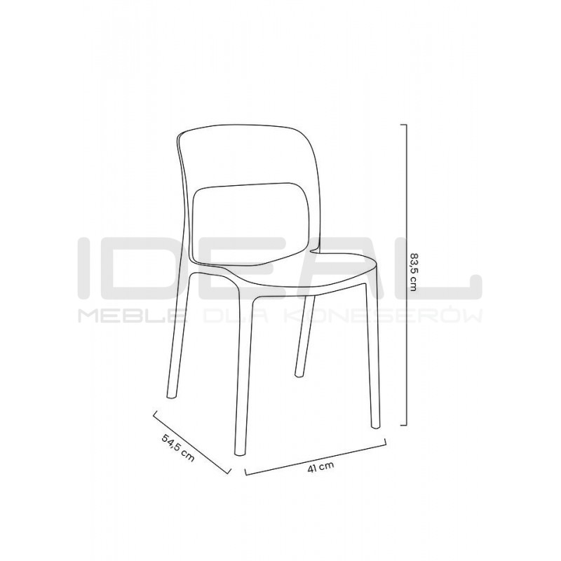 Krzesło nowoczesne ZING czarne z tworzywa