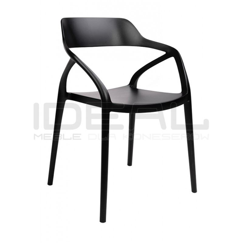 Krzesło nowoczesne z podłokietnikami GLORIA czarne