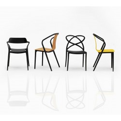 Krzesło nowoczesne z podłokietnikami GLORIA czarne