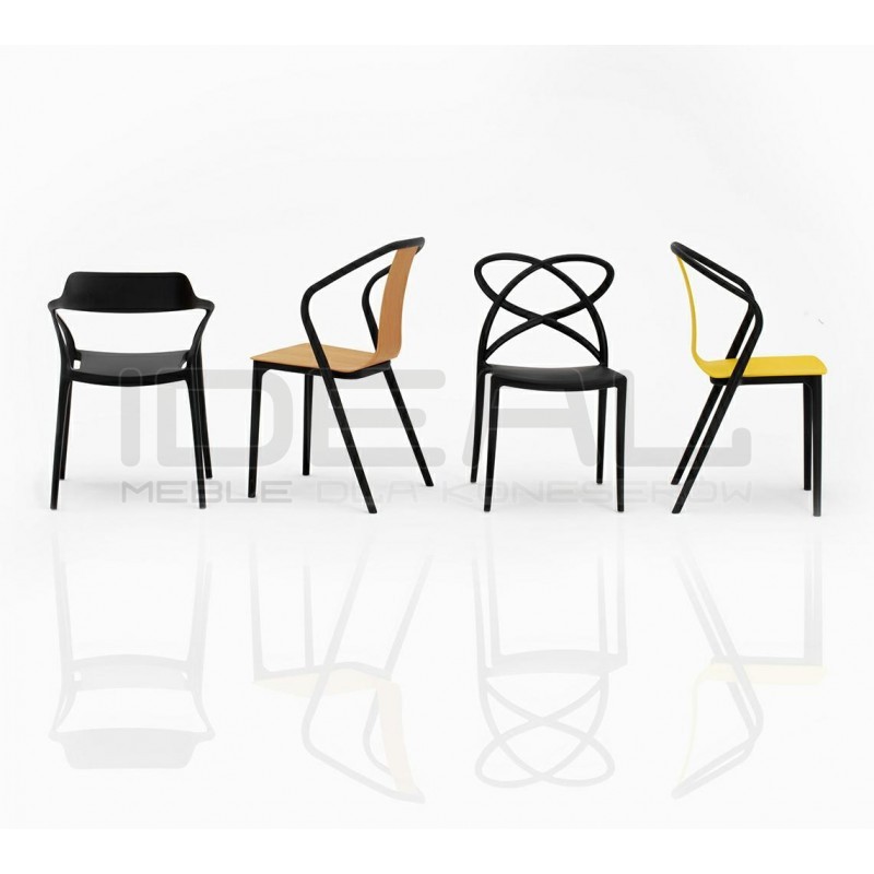 Krzesło nowoczesne z podłokietnikami GLORIA czarne